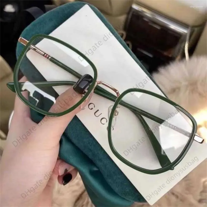Sunglasses Designer Glasses 2024 Anti Blue Light Spectacle Frame Female Myopia Finished Product Home Same Green Ultra Male