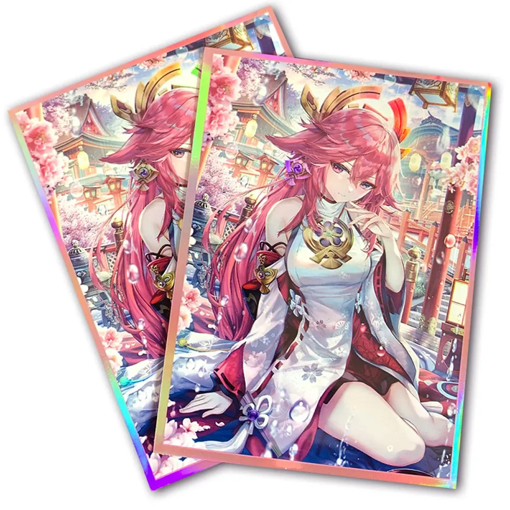 Spel 67x92mm 60st holografiska ärmar PKM -kortlastare Anime Protector Card Cover för MTG WS PTCG DTCG Brädspel för handelskort