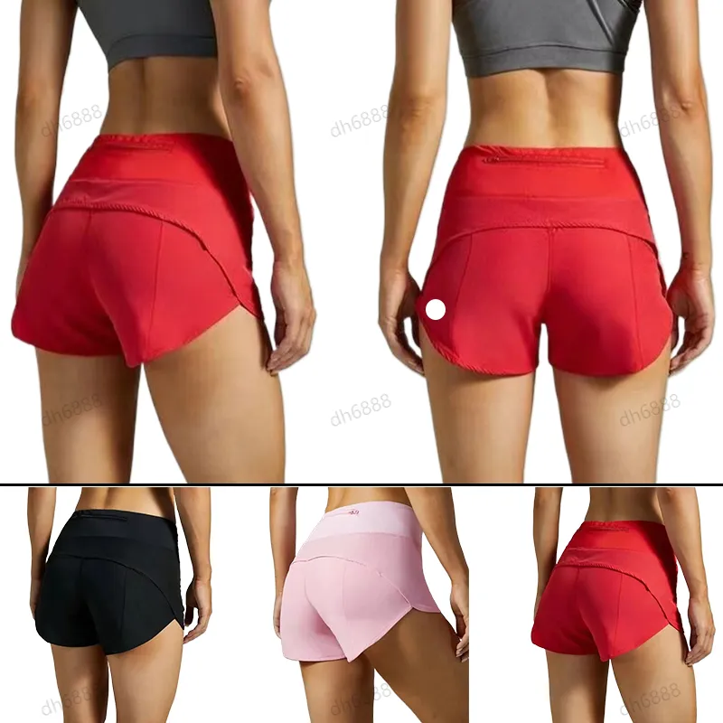 Speed Up High-Rise Lined Short Waist Sports Shorts Women's Set Quick Drying Loose Running Clothes Back Zipper Pocket Fitness Yoga