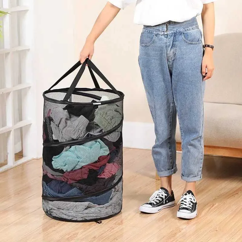 Paniers de rangement panier de vêtements sales portables avec conception compacte et panier à linge pliable en tissu respirant