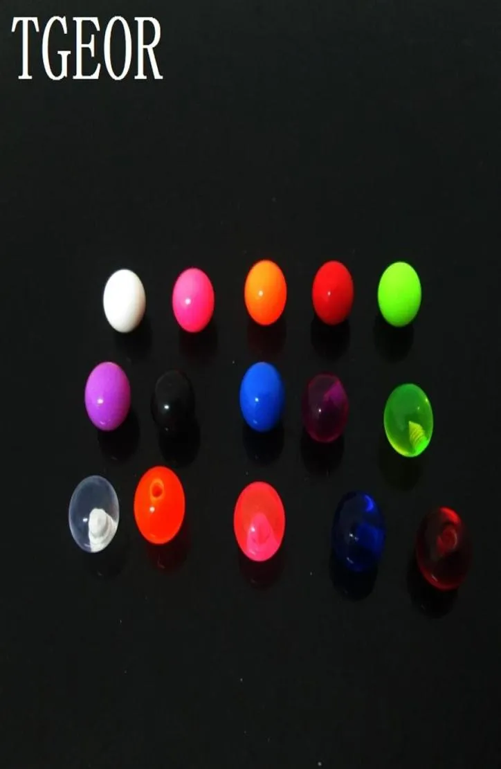 Hela kroppsdelar 200 st 1 2 3mm 1 6 5mm 1 6 6mm färger akryl UV smycken boll med skruv270w8072114