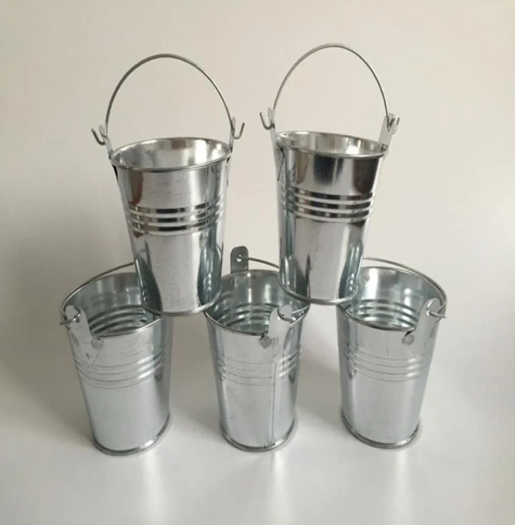 D75xH75CM Metal Cup Planter Tin Box Iron Pots Silvery Wedding Succulent Pot Mini Bucket SF020S6077362