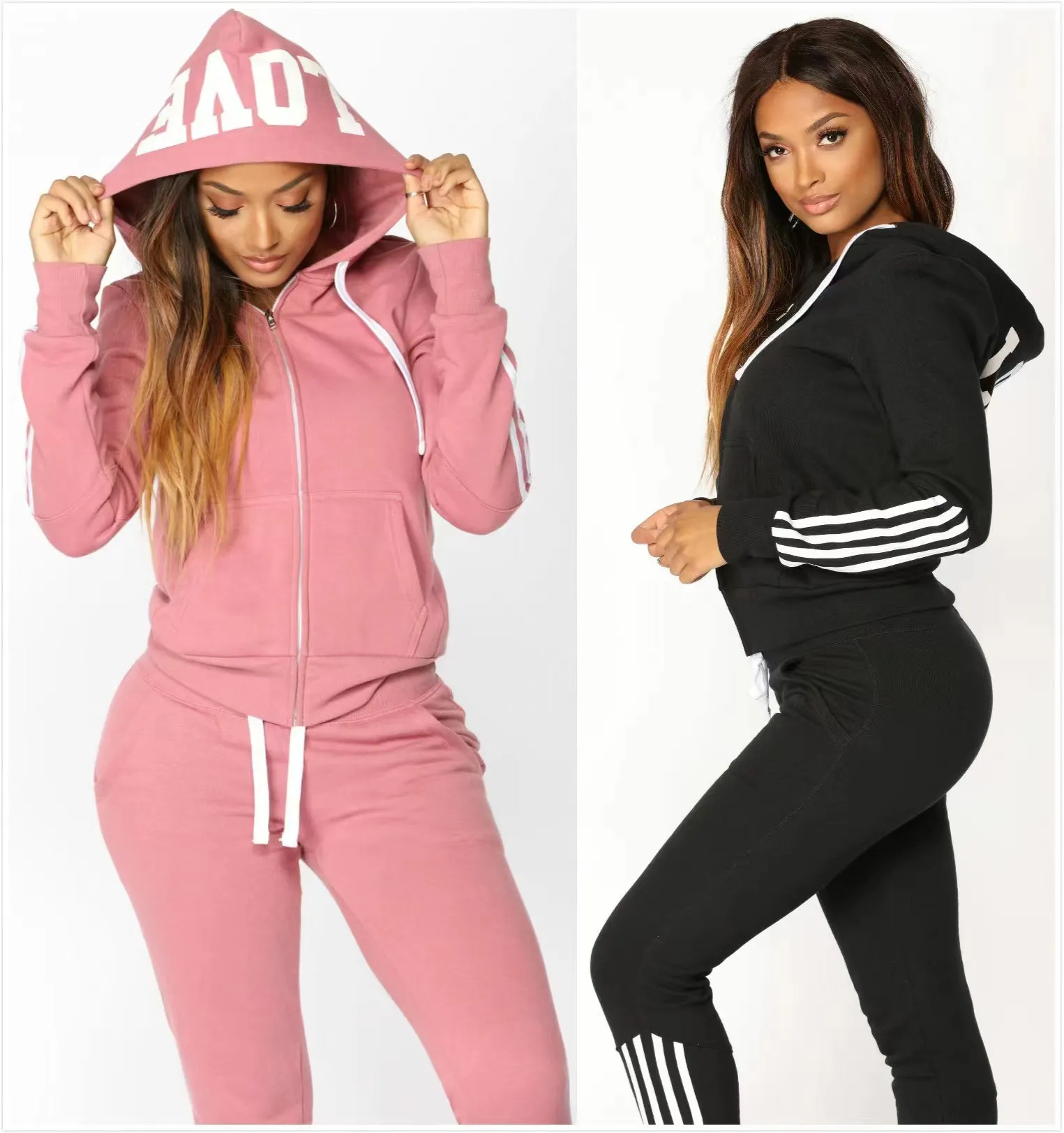 Tenue pour femmes 2024 Hot Sale Fashion Fashion Zip 2 pièces Suit Spring Automne Sweethirt Ensemble de pantalons décontractés de jogging de jogging