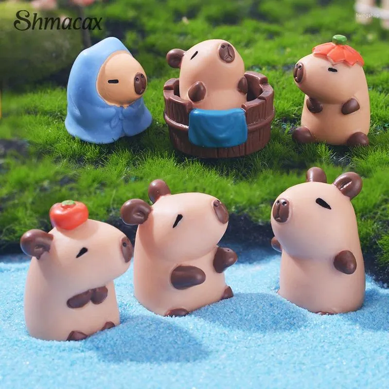 Décorations de jardin capybara simulation animaux modèles mini-action figures figurine décoration de maison enfants cadeau diy micro-paysage ornement