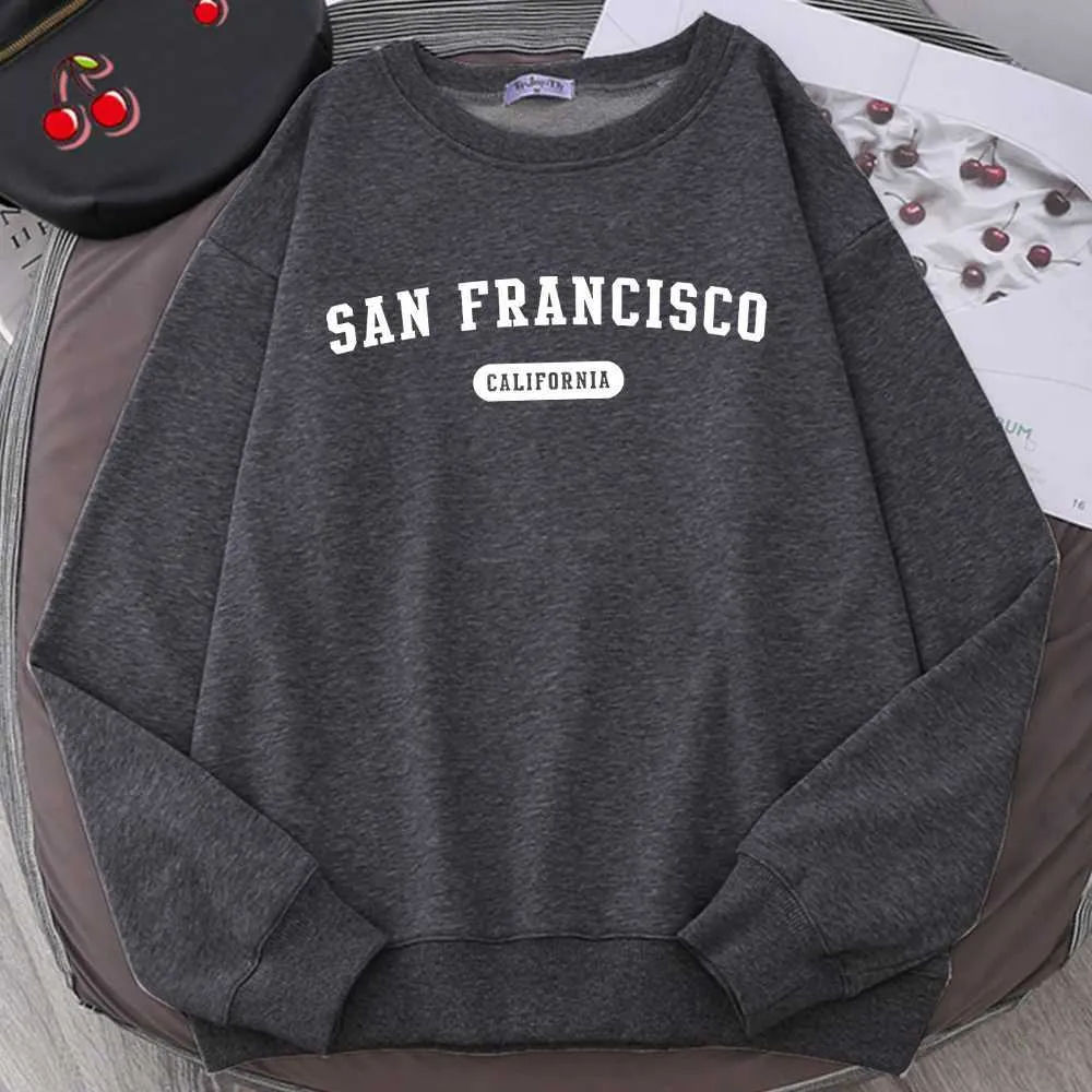 X31K Heren Hoodies Sweatshirts San Francisco California Letter Print Mens Simple Casual Pullovers American Retro Clothing D240429