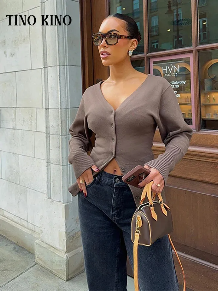 Cárdigan Tejido Para Mujer - Cuello En V, Manga Larga, Elegante Y Cómodo Para Otoño E Invierno