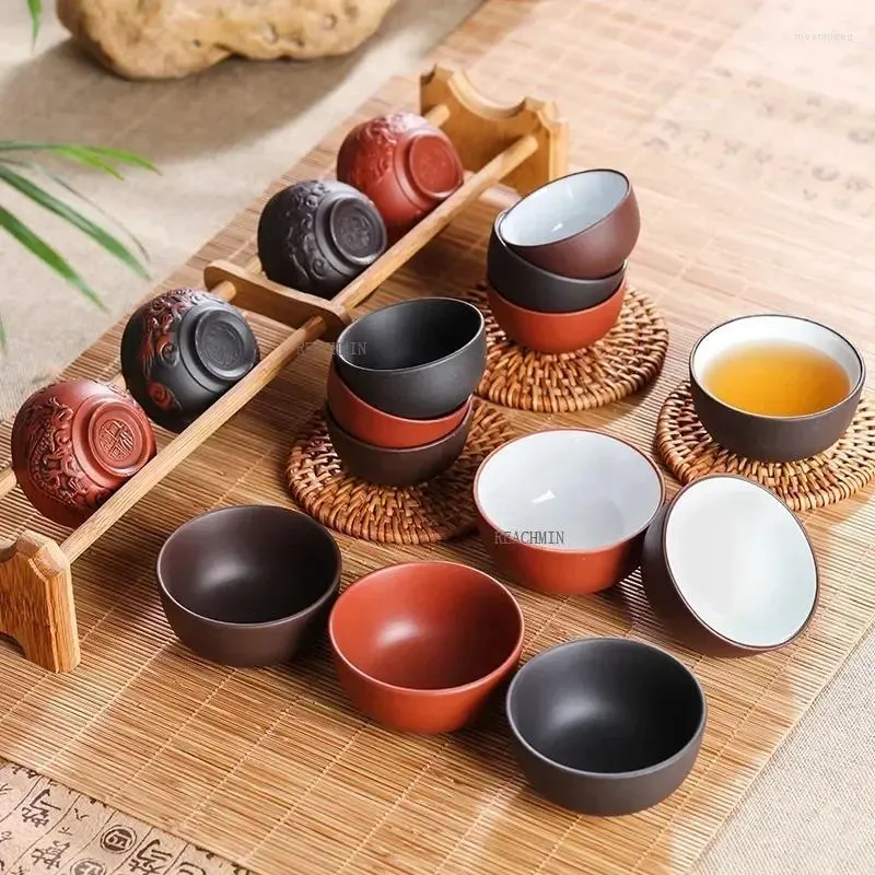 TeAware Setleri Seramik Değişim 6 PCS Bardak Pottery Seti Kaba Porselen Büyük Kupa Sır Çin Fırını