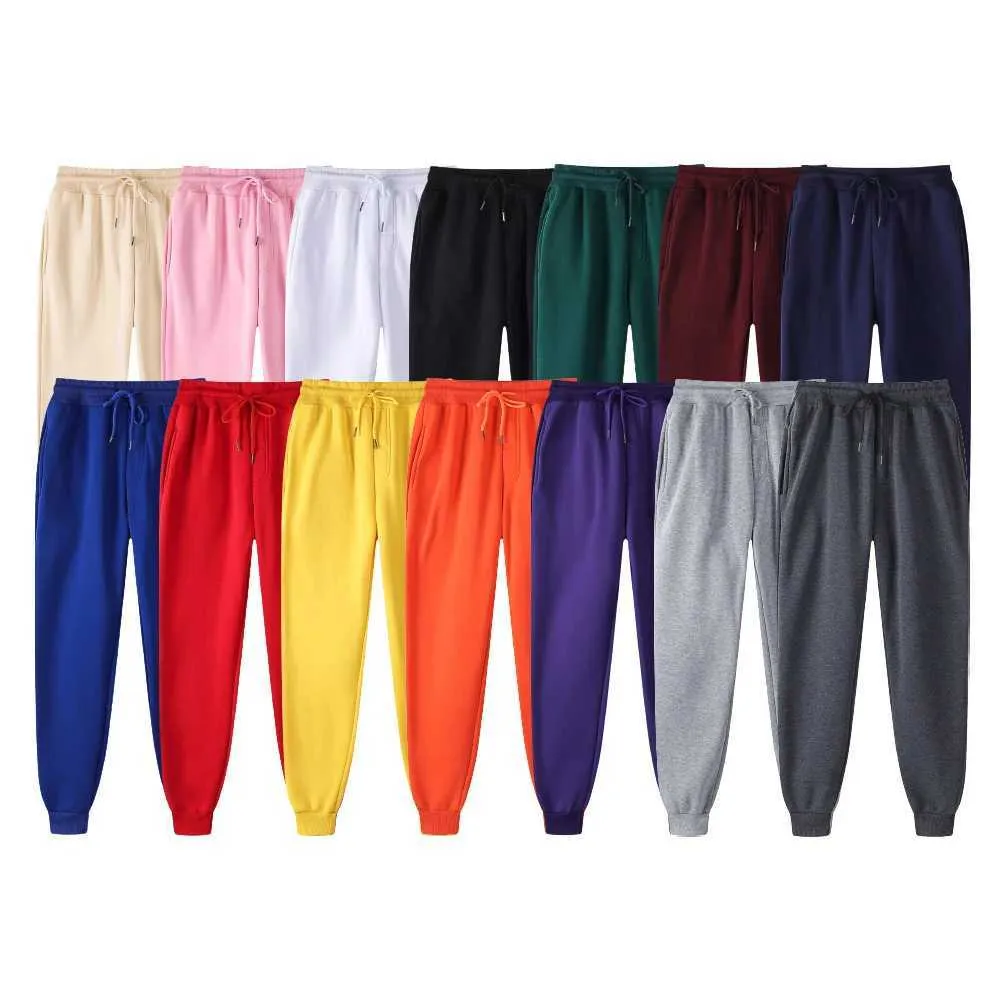 Men's Pants Fashion brand solid color sports pants mens simple fitness mens Trousers casual Harajuku mensL2403