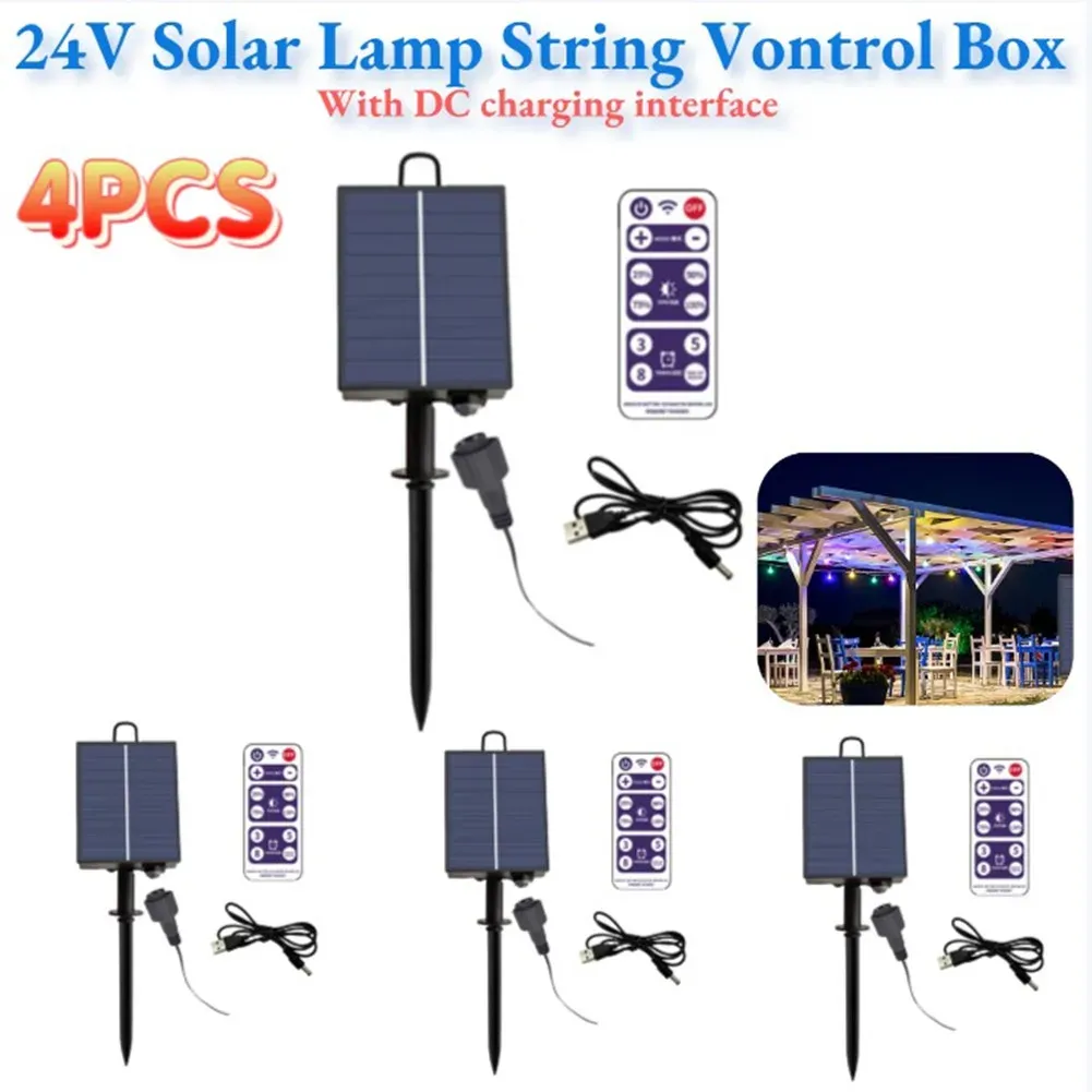 Dekorationer Solar Battery Box LED String Lamp Panel Controller Garden Street Light Decor