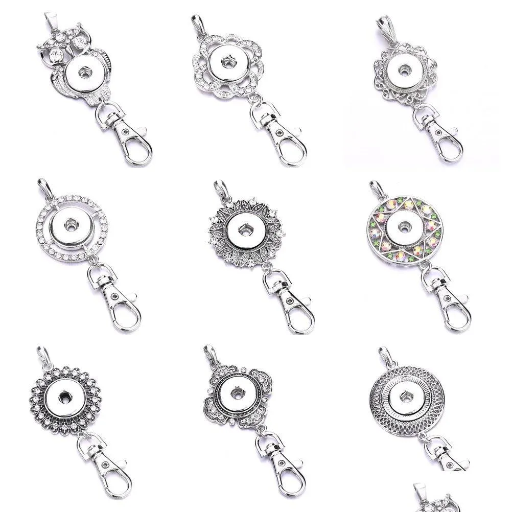 Tecla anéis Snap Button Button Jóia Metal Flower Star Star 18mm Chaves de 18 mm Para homens Mulheres Charms Drop Delt Dhgarden Dhknf