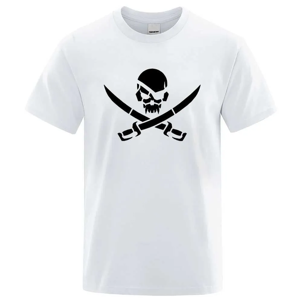 T-shirts voor heren piratenschedel grappige print t-shirts mannen vrouwen losse tshirs ademende zomer t-shirts 100% katoen oversized casual t kleding y240429