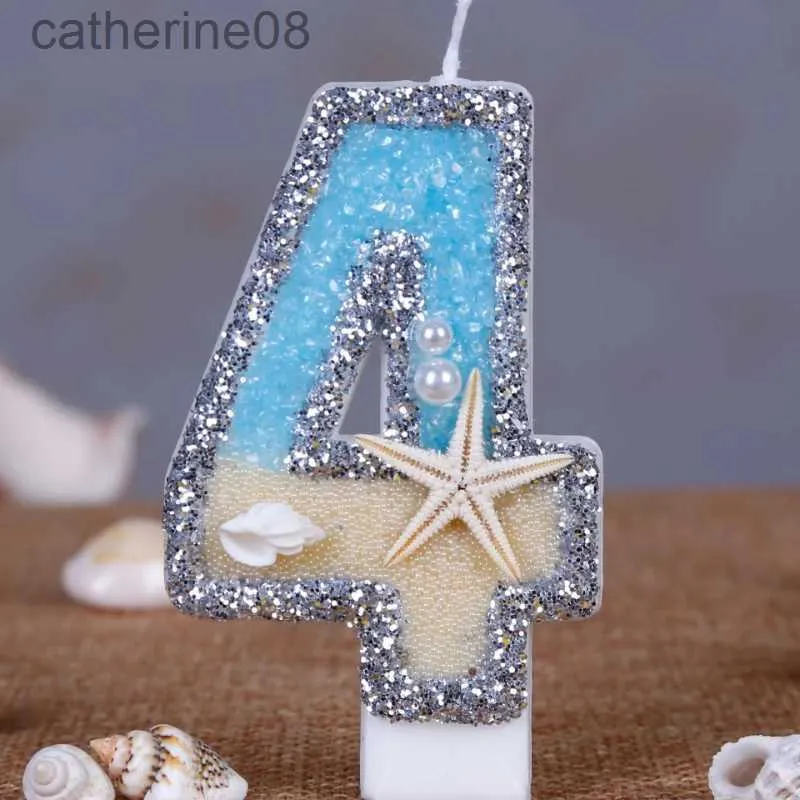 Bougies Creative Digital Bandles Summer Beach Starfish Birthday Cake Party Decorative Cougies Decoration Home Decoration D240429