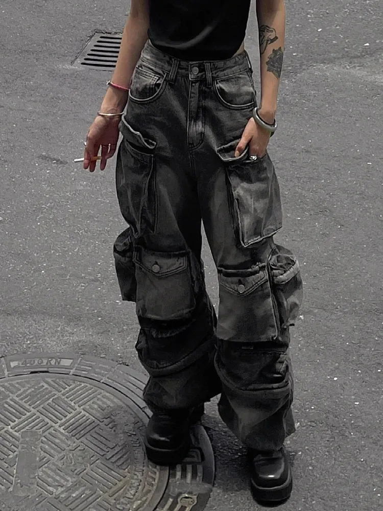 Baggy Y2K Goth Cyber Punk Denim The Attico Cargo Pants For