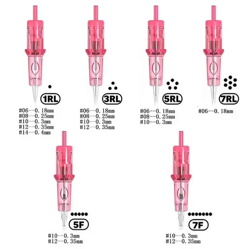 Permanment Making Up Tattoo Cartridge Needle 0,2 mm / 0,25 / 0,3 / 0,35 mm 0601rl 0801rl 1001rl 1201rl 20pcs / lot 240422