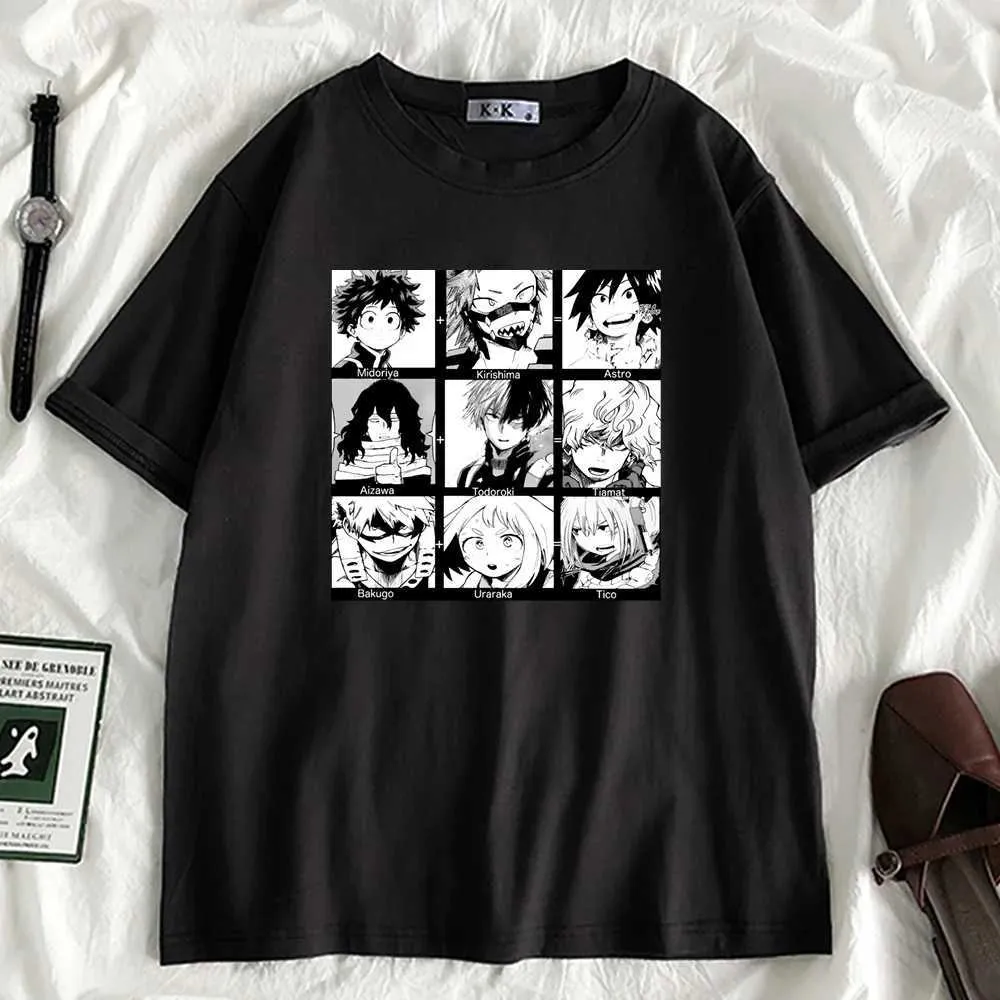 T-shirts My Heroes Academy Anime Womens Funny T-Shirt Girl Y2K 90s Harajuku Kawaii Graphic T-Shirt unisex Cartoon Extra Large Clothing Straight Boatl2404