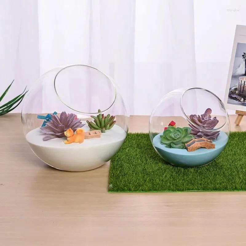 Vases DIY Eco Bottle micro paysage incliné en verre bouche Vase Vase Vase Plant Flower Pot suspendu jardin rond Decor