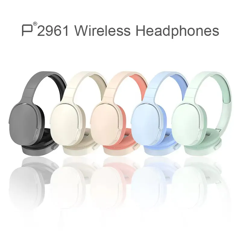 P2691 Headset Headphones sem fio Studio Profissão Bluetooth Earbuds sem fio Bluetooth Earbudes estéreo Earratário completo