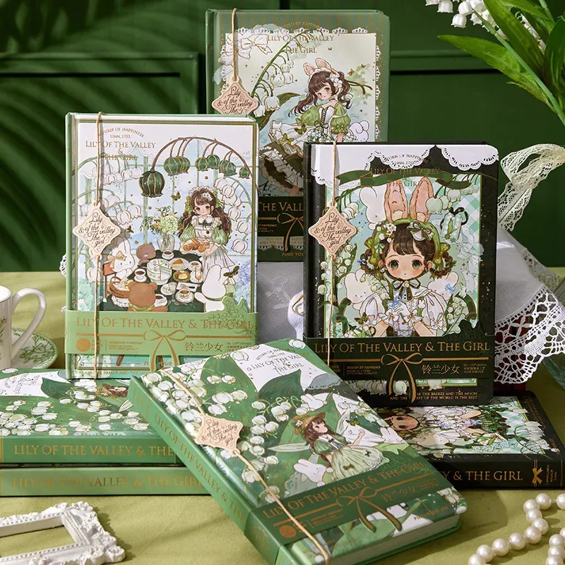 Lily of the Valley Girl Hardcover Notebook per colorazioni carine illustrazioni Bellissimo Diario Studente Weekly Planner Notepad 240415