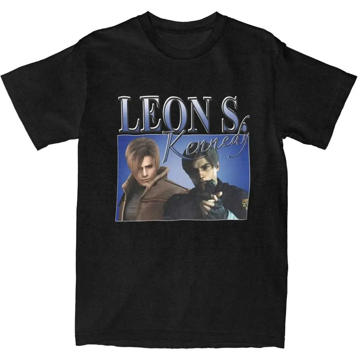 Erkek Tişörtler Erkek Leon S Kennedy Takdir Oyunu T-Shirt Pamuk T-Shirt y2k Temel Kısa Kollu T-Shirt Yuvarlak Boyun Soğuk Tişört Plus Sizel2403