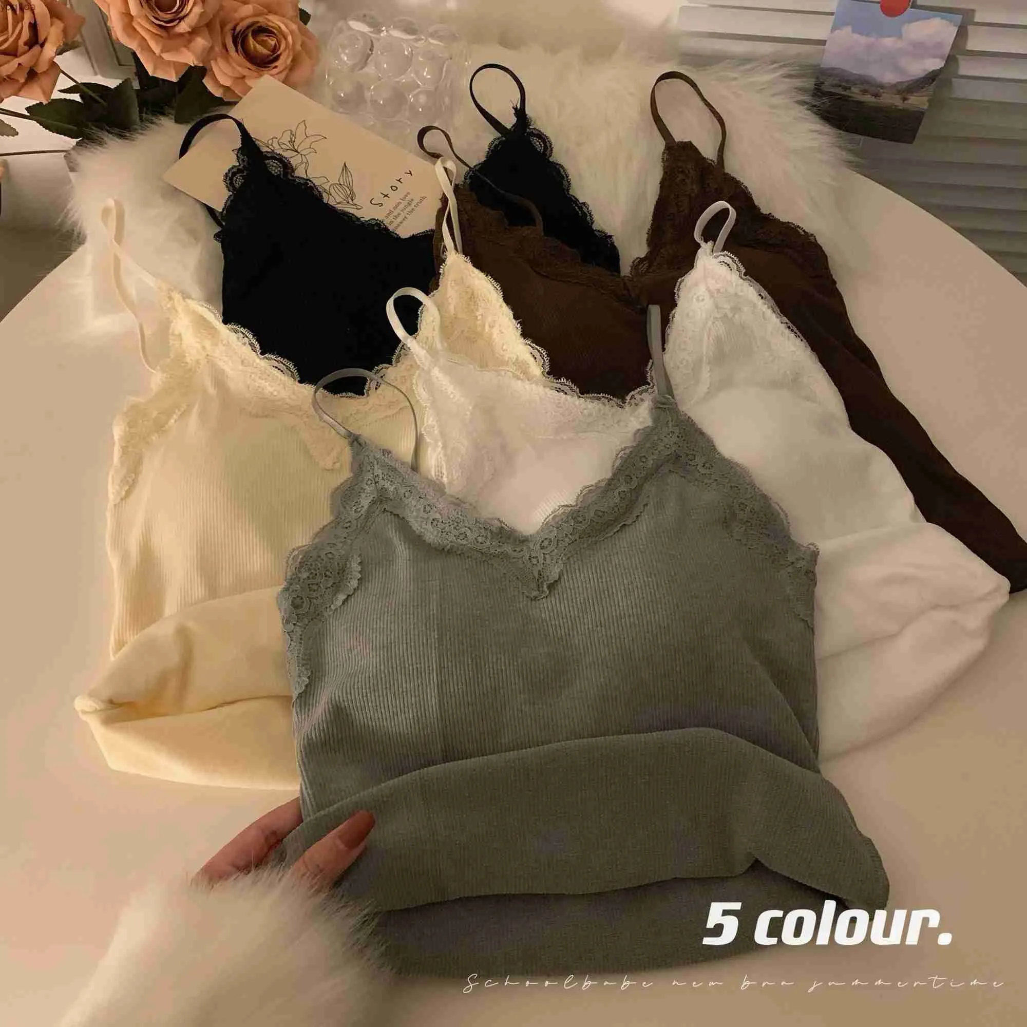 Tanks pour femmes Camis Sweet Lace Patchwork Vest Automne Robe d'automne sexy