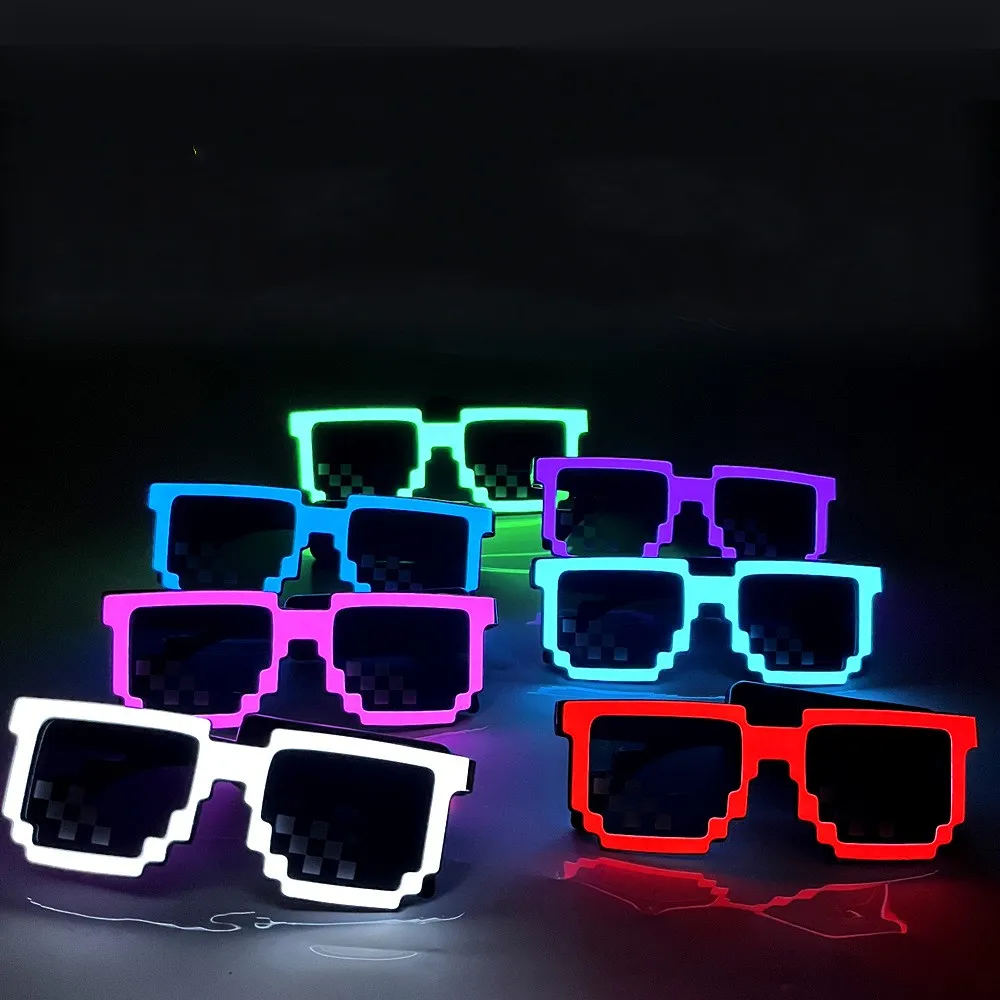 LED LED LED LED UP LED PIXEL نظارات شمسية الحزب تفضل توهج في نظارات النيون المظلمة لحفل الهالوين حفلة الهذيان