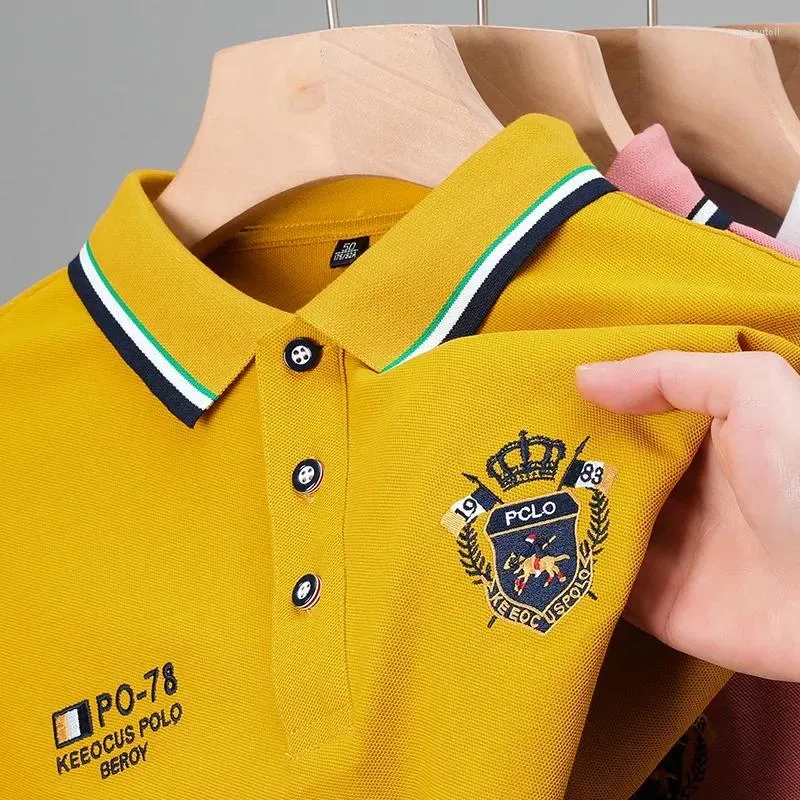 Polos pour hommes à broderie décontractée Polo à manches courtes à manches courtes