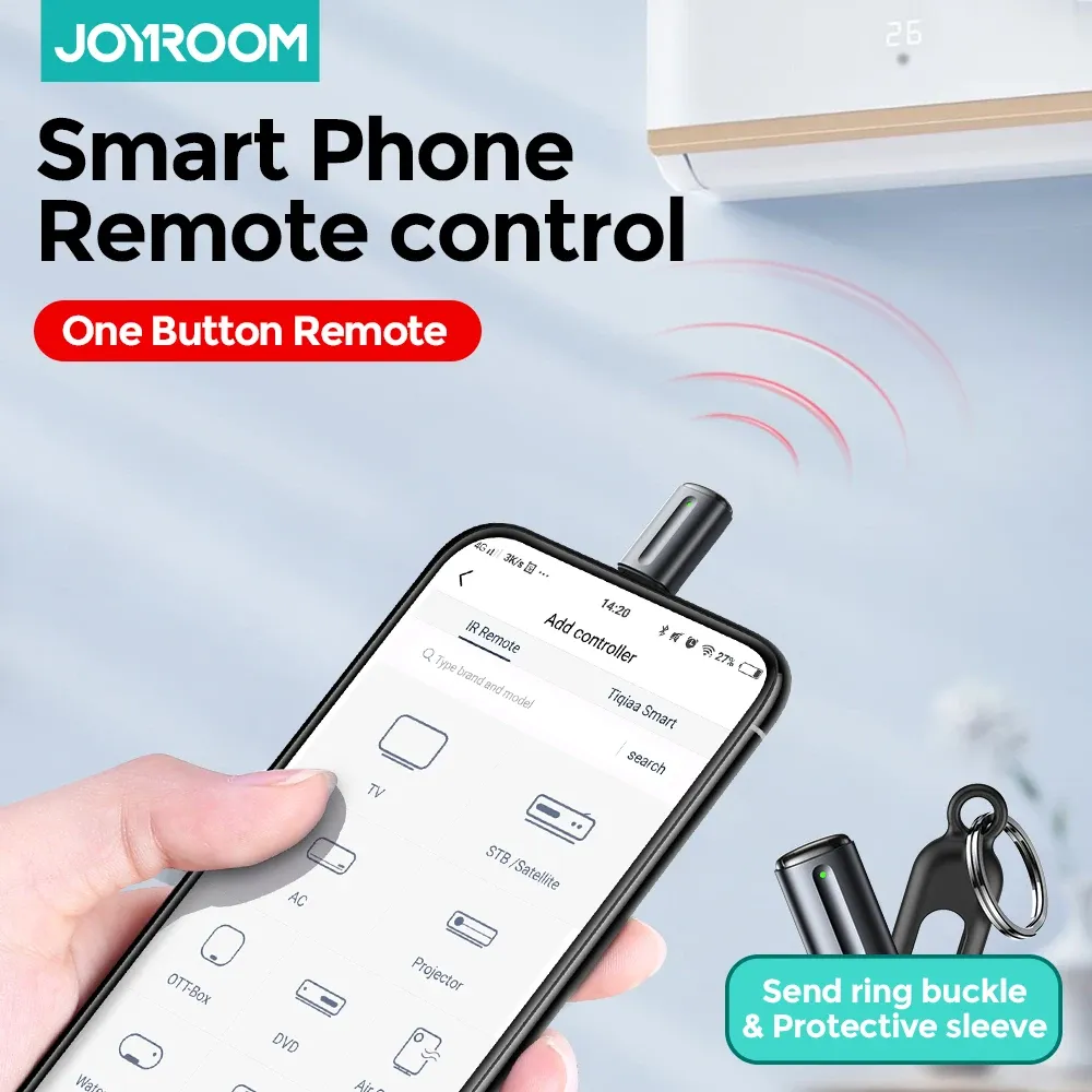 Zender Joyroom Telefoon Infrarood zender voor tv -doos Airconditioner Remote Control App Mini -adapter voor smartphone voor iPhone Typec