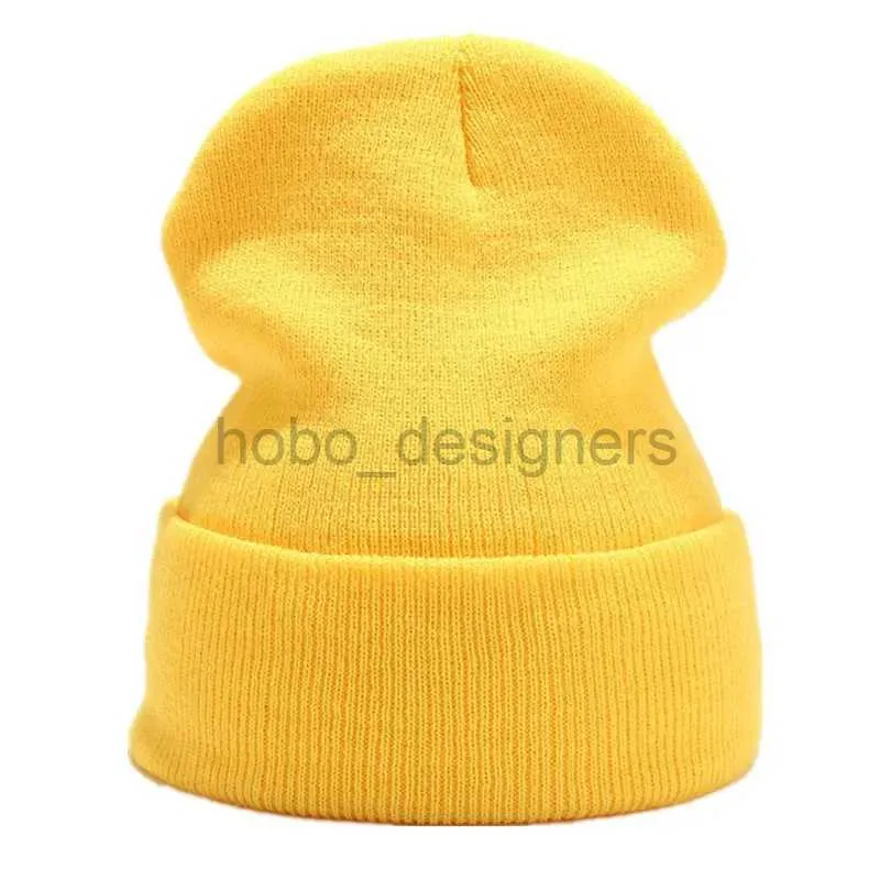 Beanie/Skull Caps Winter Hats for Woman Beanie Caps New Beanies Knitted Fluorescent Hat Girls Autumn Female Warmer Bonnet Hats Yellow Cap 2022 d240429