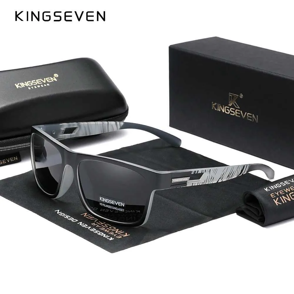 Lunettes de soleil Véritable Kingseven Nouveau 2023 Brand Design Mens Lunettes Polarized Sunglasses Femmes UV Lens Fashion Eyewear Oculos de Sol D240429
