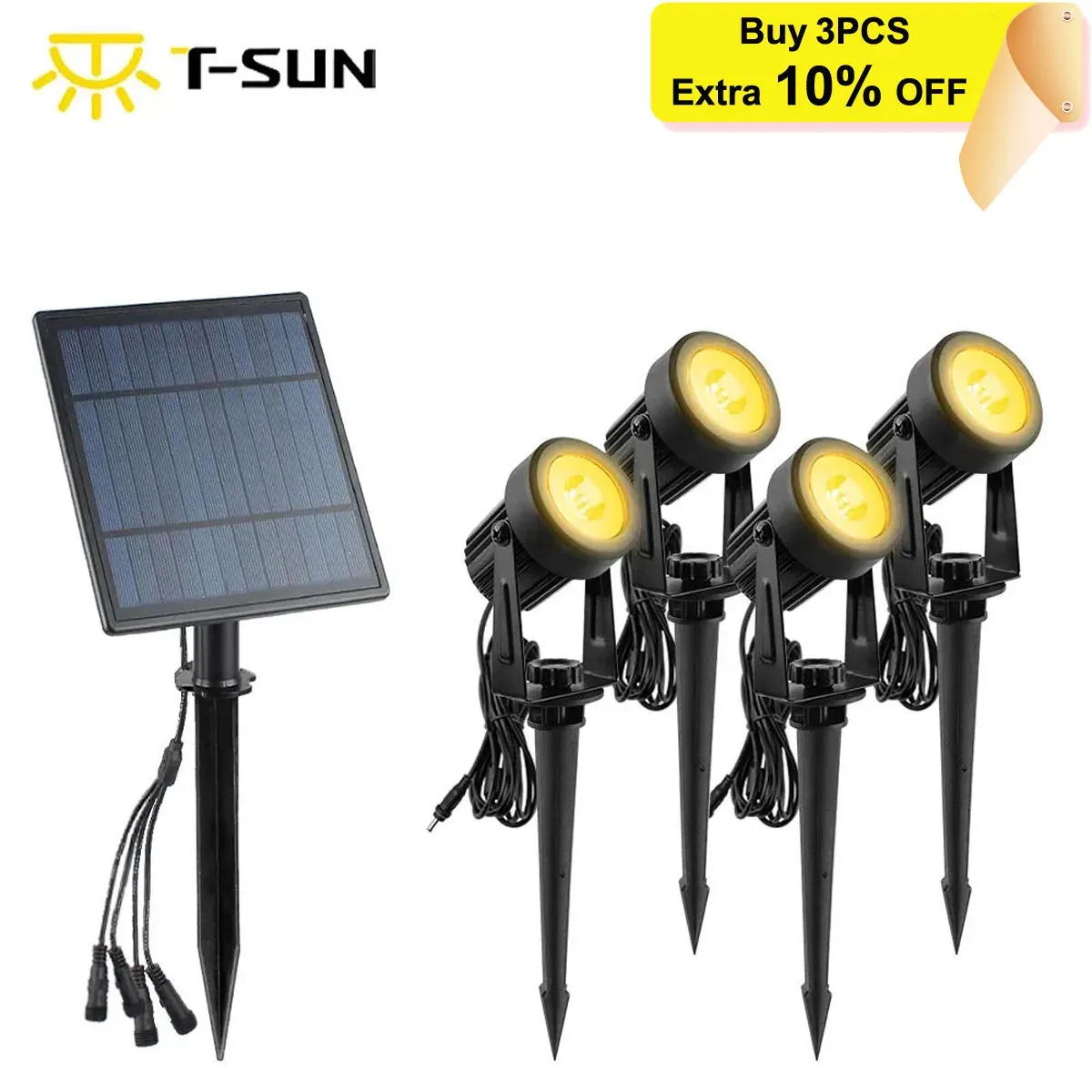 Decorations Tsunrise Solar LED Outdoor Light IP65 Waterproof Garden Decoration Lights RGB Warm/Cold White Landscape Yard Lighting Lamps