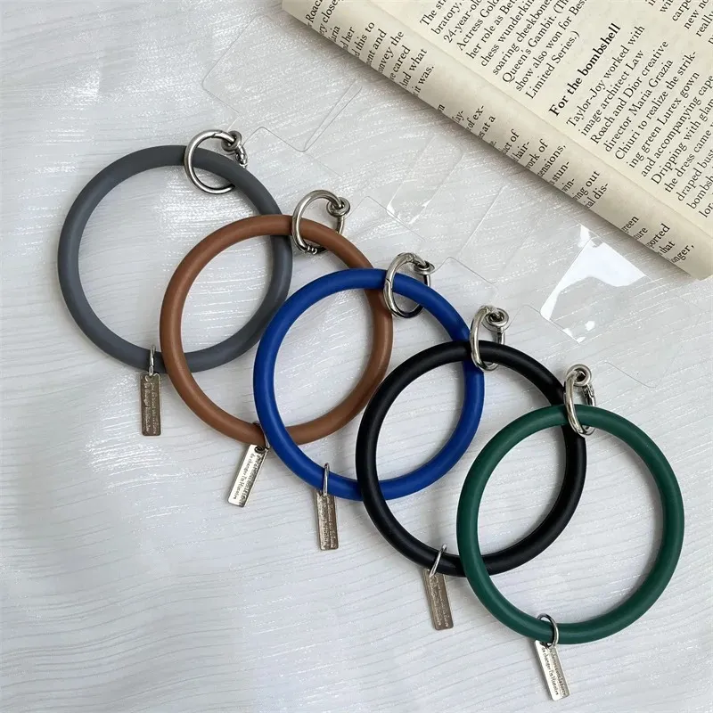 Universal Hanging Ring Fore Mobile Phone Soft Silicone Lanyard Strap Anti-Lost Bracelet for IPhone Xiaomi Samsung Keychain