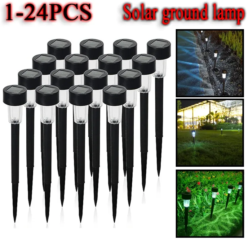 Dekorationer Solar Garden Light Outdoor Solar Powered Lamp Lanter Vattentät landskapsbelysning för väg Patio Yard Lawn Decoration Hot