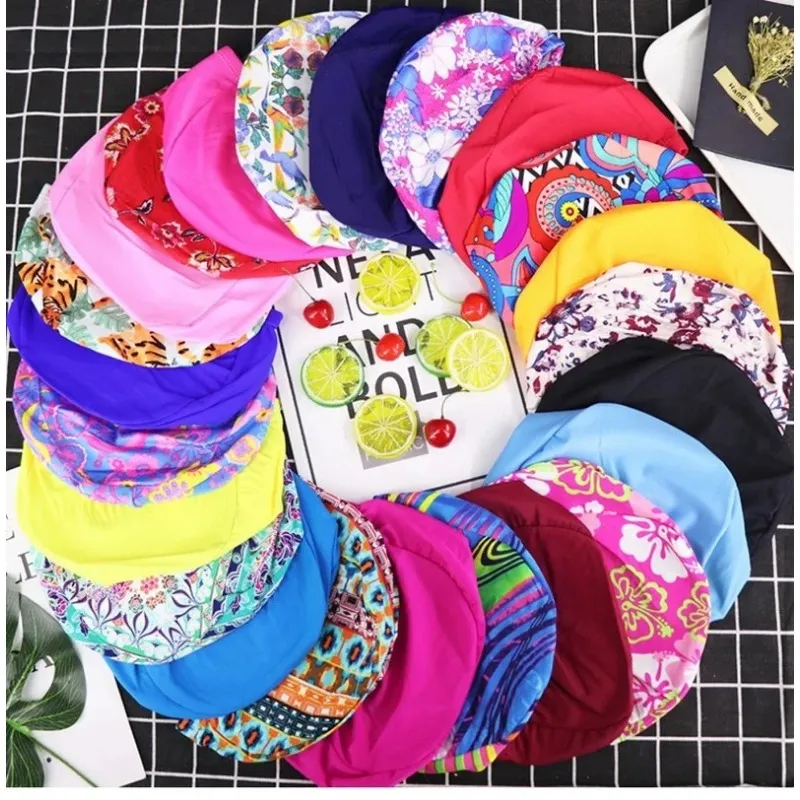 High-grade Nylon Fabric Swimming Cap Solid Color Unisex Fashion Printing Adult Swimming Cap Swimming Pool