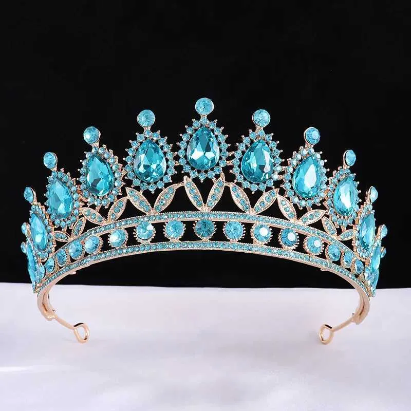 Tiaras Baroque Princess Rose Red Red Crystal urodziny Tiara Crown 2023 NOWOŚĆ ELEGANTOWANA TIARA WEDLIA SUKIET HAIR