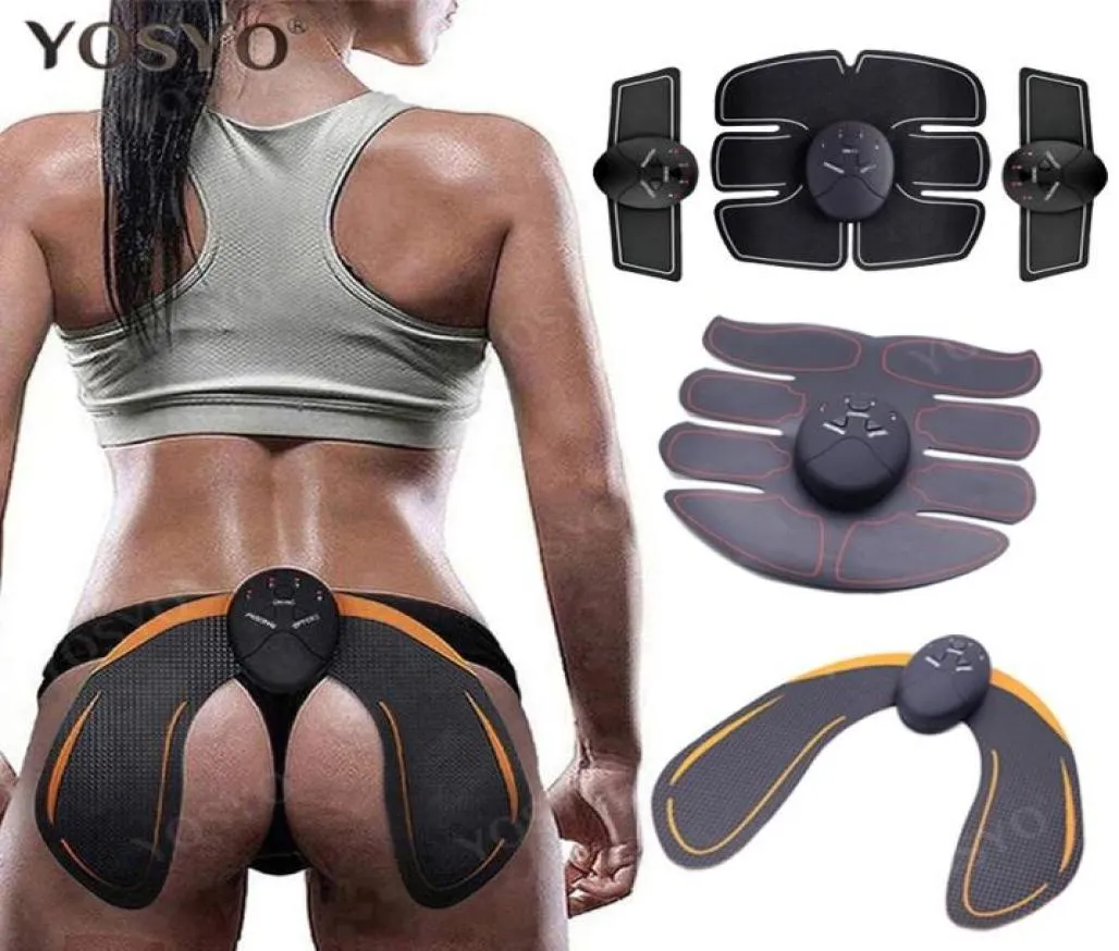 Massageador corporal Smart EMS HIPS Treinador Treinador elétrico Estimulador de músculos sem fio As nádegas sem fio abdominal3844513