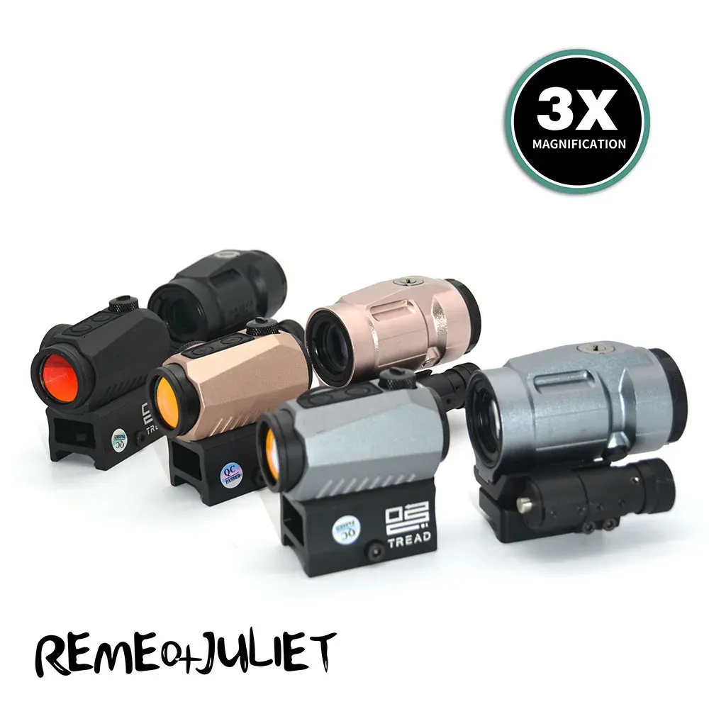 Optics Romeo Juliet3 3x Magnifer Red Dot Sight Kit Combo Fit 20mm Picatinny Weaver Rail Hunting Accessoire