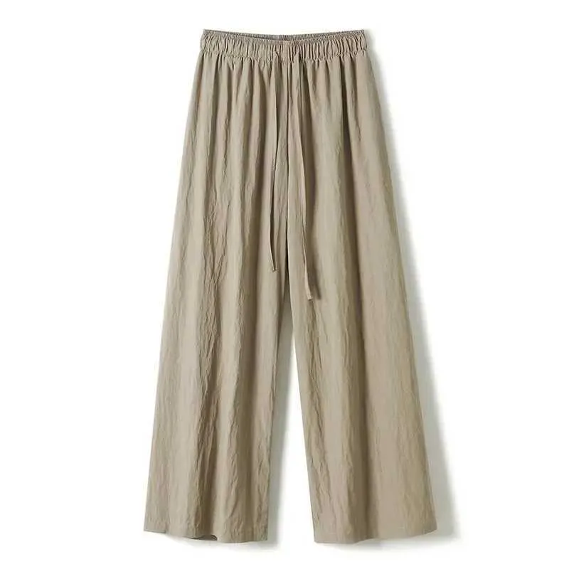 Pantaloni da donna Capris 2023 Summer Nuovi pantaloni da sci Yamamoto pantaloni a gambe a gambe a gambe dritte swing womens pantaloni di protezione solare in vita alta y240429