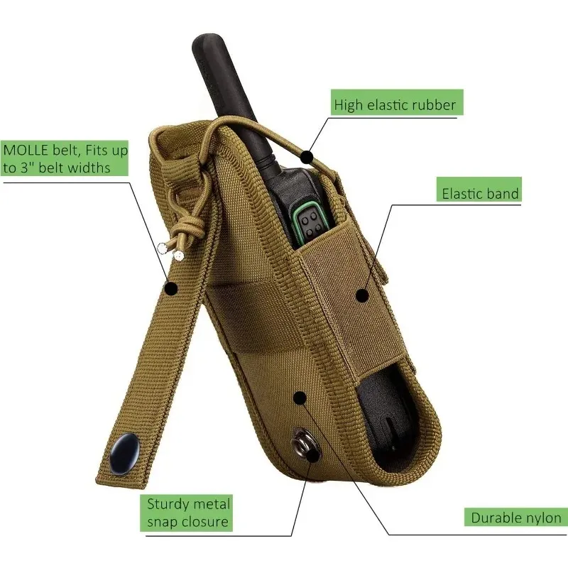 1000D Tactical Molle Radio Walkie Talkie Pouch Waist Bag Holder Pocket Portable Interphone Holster Carry Bag for Hunting Camping