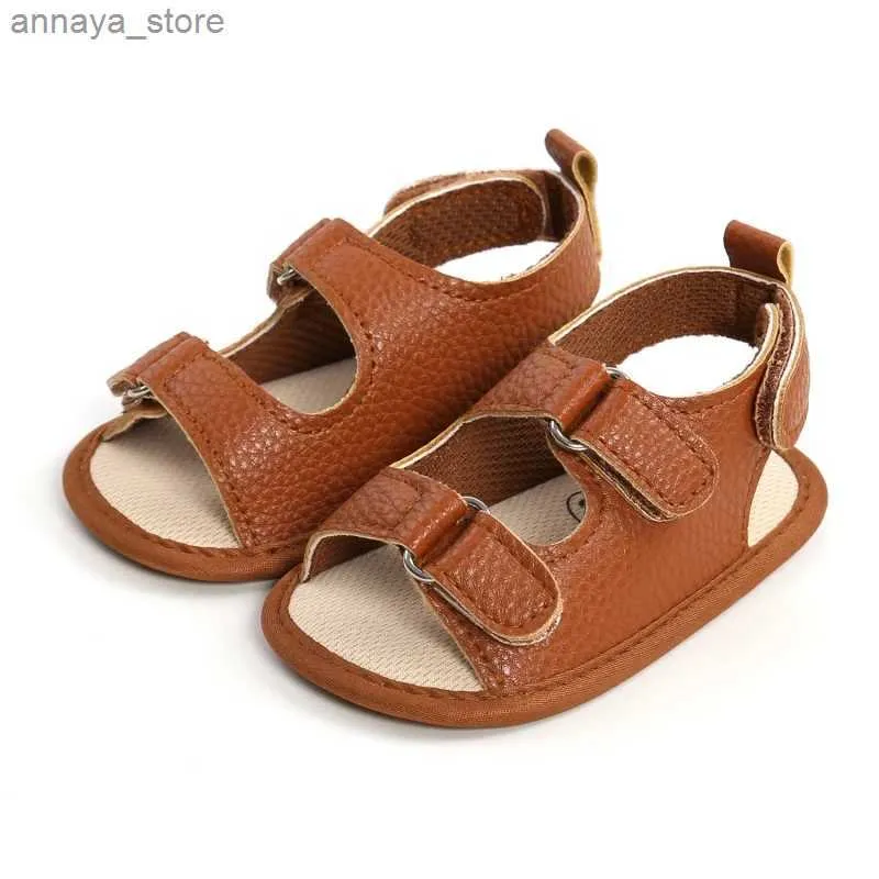 Sandals nouveau-né bébé sandales garçons et filles sandales pu semelle douce semelle non glissante babys premier planche de marche chaussures 240429