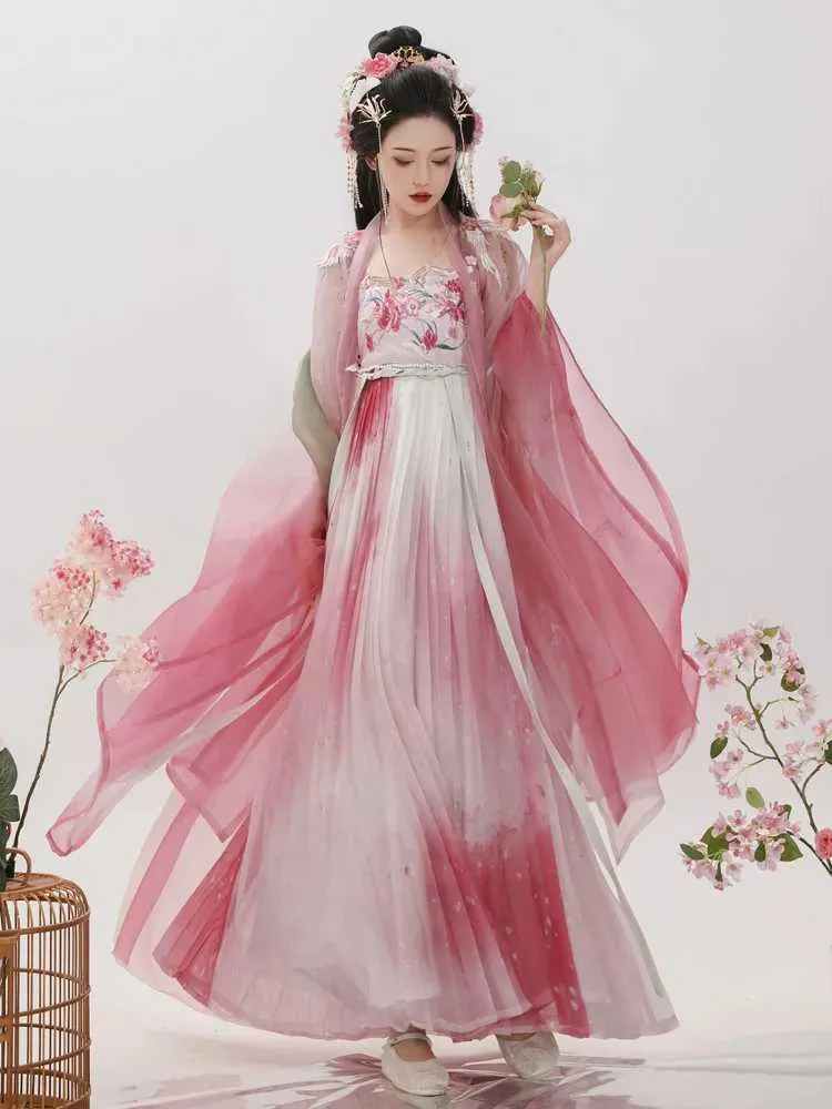 Vêtements ethniques Hanfu Rigche de jupe Kezi rouge rose