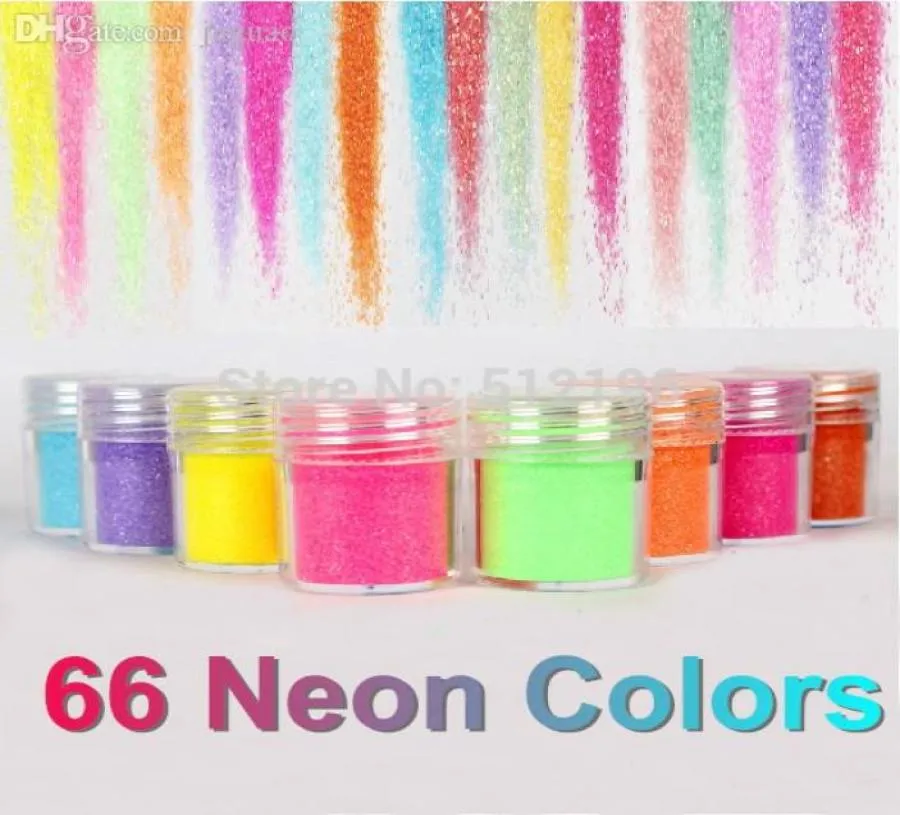 OTS06224 66 Neon Colors Metal Shiny Glitter Sequin Powder Nail Deco Art Kit Acrylic Dust Set2925cm5056027