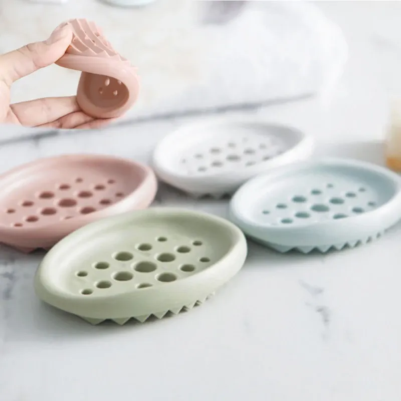 Piatti da bagno Scaponi per scarico di scarico Filtro silicone Forniture per bagno Prodotti per la casa Pratica Brush Brush Soap vassoio