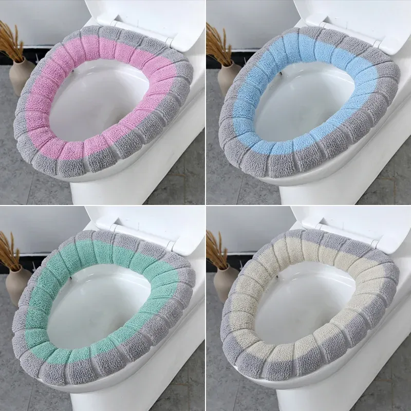 Set Toilet Seat Bathroom Mat Winter Warm Toilet Seat Cover Water Proof Accessories Bowl Wc Pad Products Household Merchandises Home