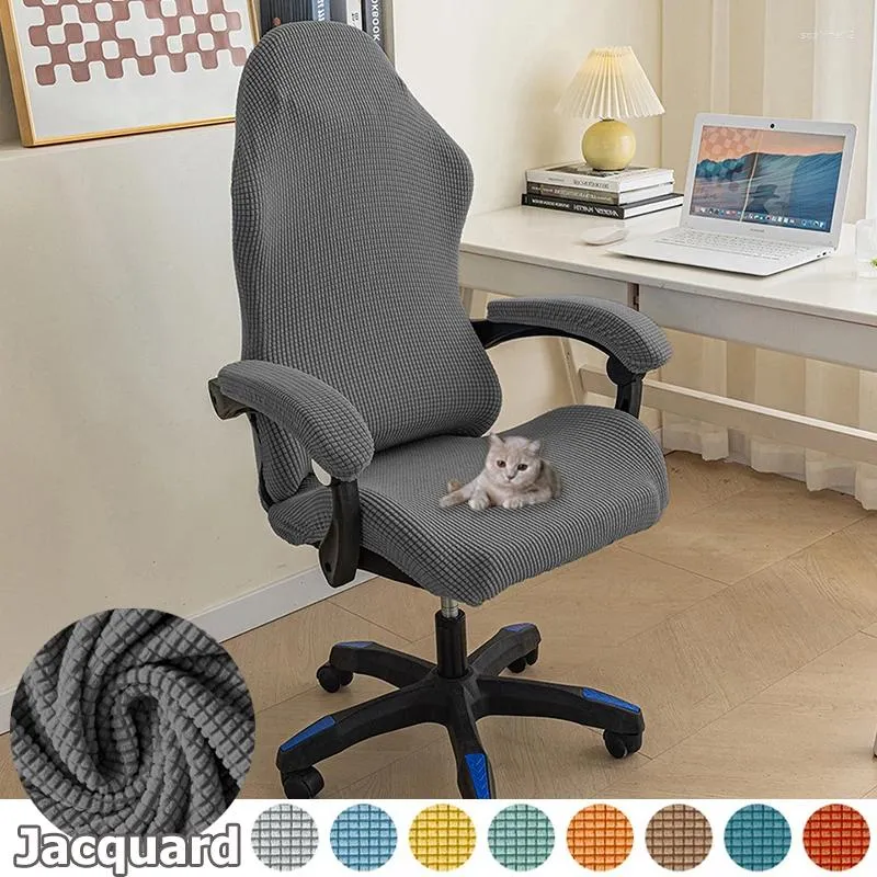 Couvre-chaises Stretch Jacquard Game Cover pour Office Internet Cafe Solid Decor Ordinking Accoud Gaming Seat avec housses 1set