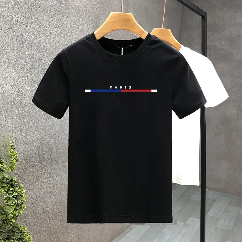 Роскошный дизайн Paris 100% хлопок высококачественная печать в футболке Summer Harajuku Menswomens с короткими рукавами. Азиатский размер 240422