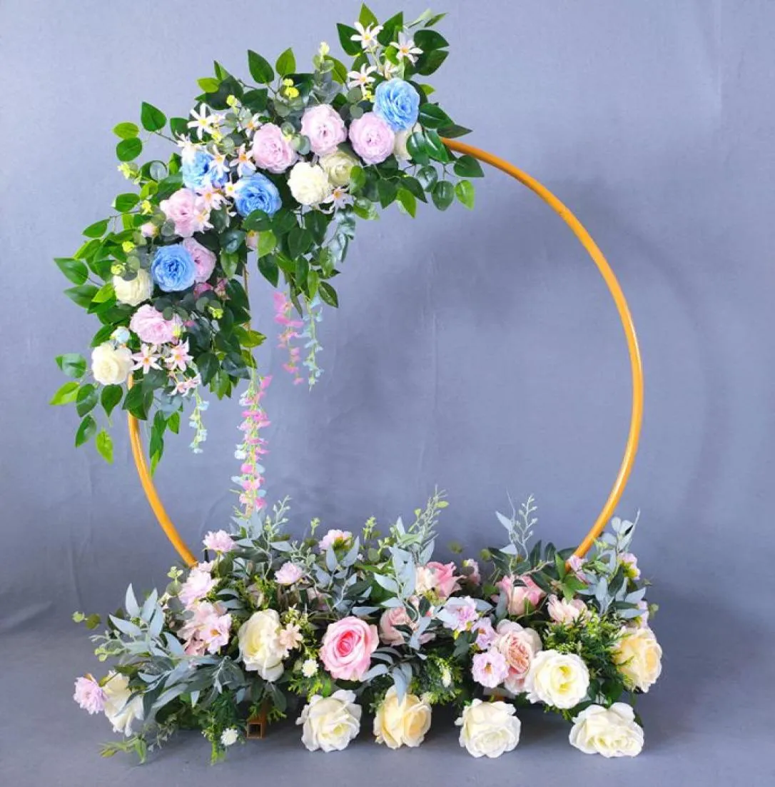 Circolo metallico dell'arco di nozze sfondo in ferro battuto oggetti decorativi oggetti decorativi basili rotondi per lo sfondo del supporto fiore telaio9555720