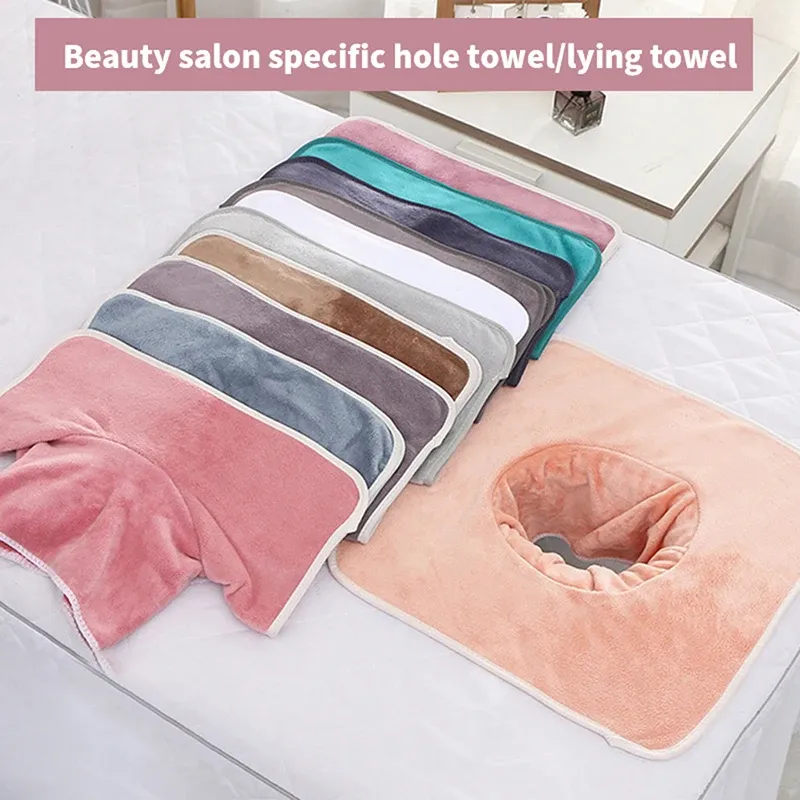 Ürünler 1 adet 35*35cm kalınlaşmış güzellik spa masaj masası Tutma yüz havlu Hastane otel güzellik salonu