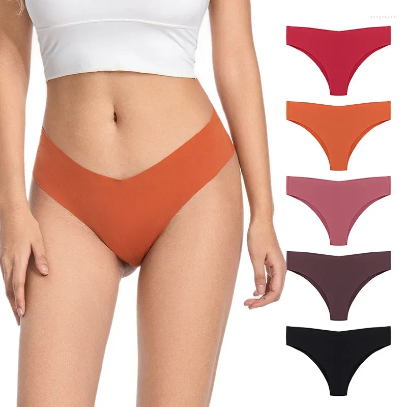 Bragas de mujeres tangas sin problemas para mujeres vintenadas en v no show thong y transpirable para ropa interior