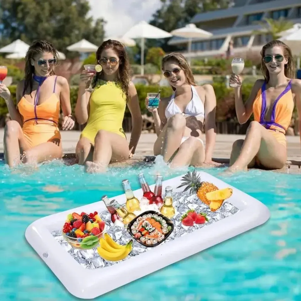 Bandeja de salada inflável PVC Pool de ar portátil Float Buffet Servando Summer Water Party 240429