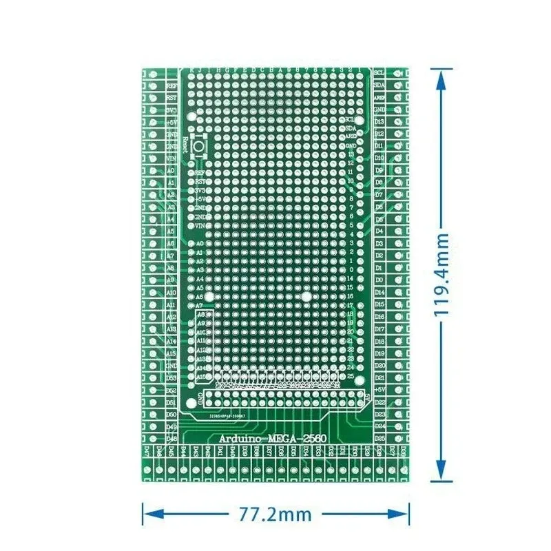 Kompatibel mit MEGA2560 Doppel-Seite-PCB-Prototyp-Schraubanterminal Block Shield Board Kit für Arduino Mega 2560 / Mega2560 R3